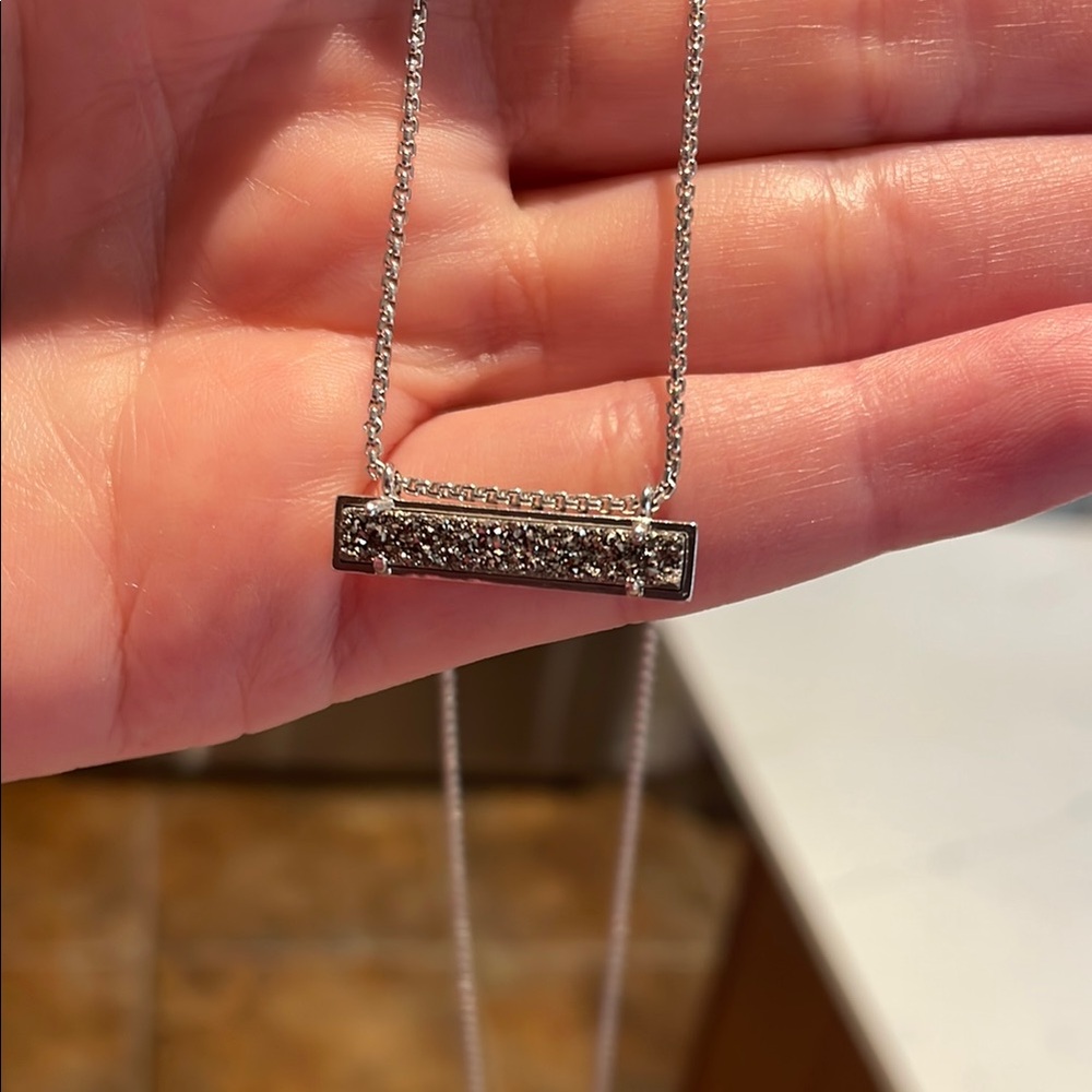 Kendra Scott Silver Bar Pendant Necklace